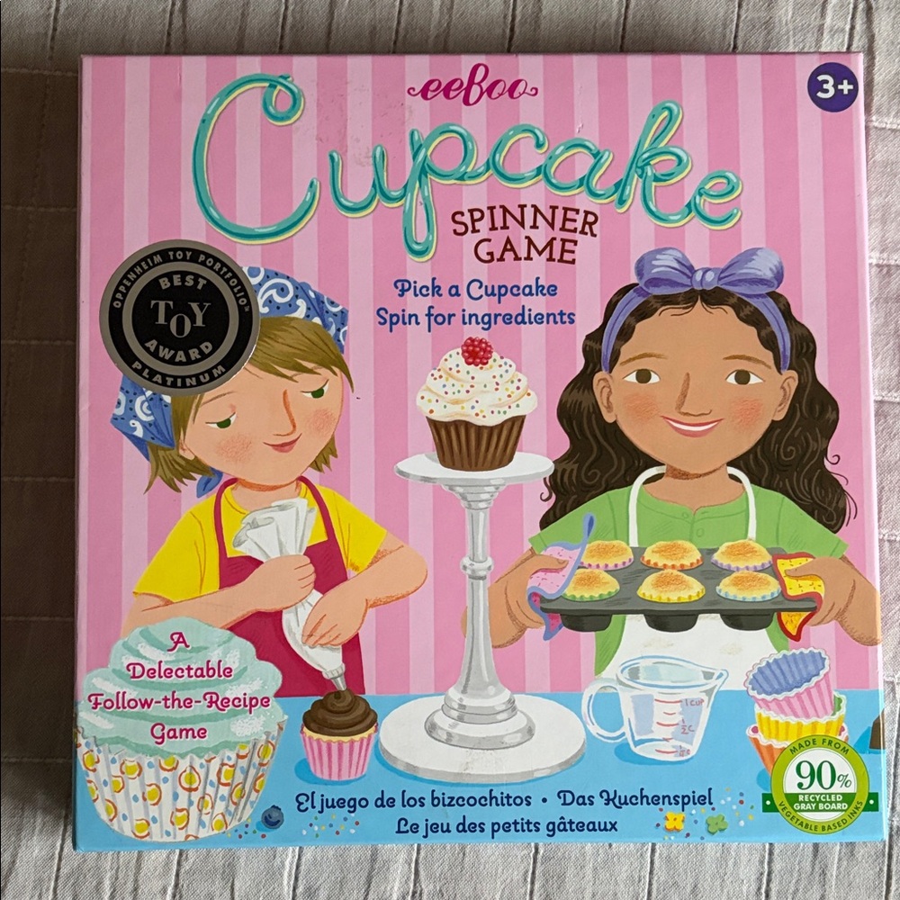 eeboo Pink Cupcake Spinner Game - Kid-Friendly Party Activity